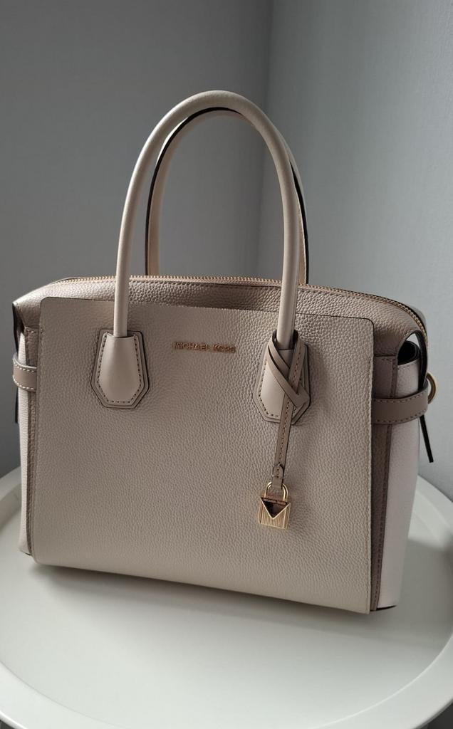 Michael kors tas Mercer medium , middelgroot, beige., Ophalen of Verzenden, Beige, Handtas