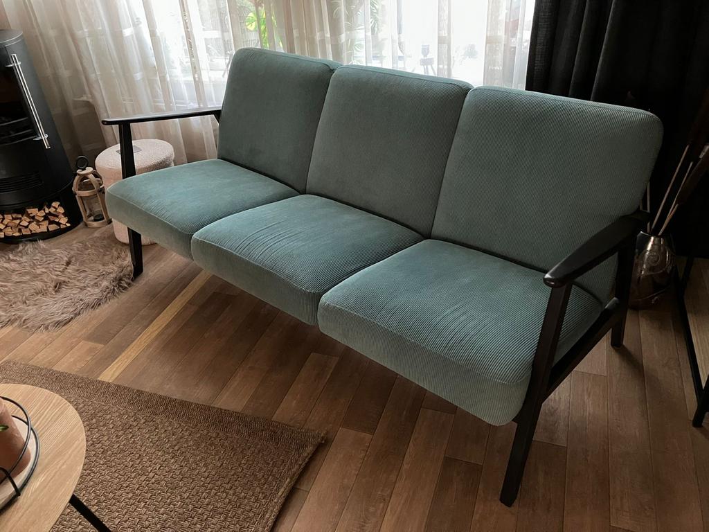 Bankstel met 3 stoelen - Gedemonteerd, Ophalen, Gebruikt, 150 tot 200 cm, Driepersoons