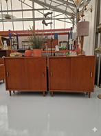 Twee schuifdeur kastjes met messing grepen, 100cm, Ophalen, ., 50 tot 100 cm, .