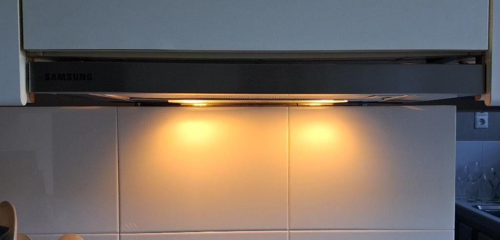 Afzuigkap SAMSUNG inbouw RVS, Ophalen, Wandschouwkap, Zo goed als nieuw, Inbouw
