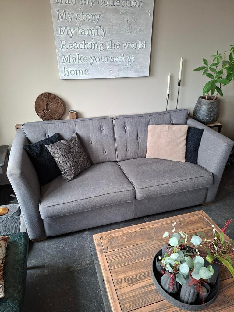 Grijze 2,5 zits bank Riviera Maison, Gebruikt, 150 tot 200 cm, Tweepersoons, 75 tot 100 cm