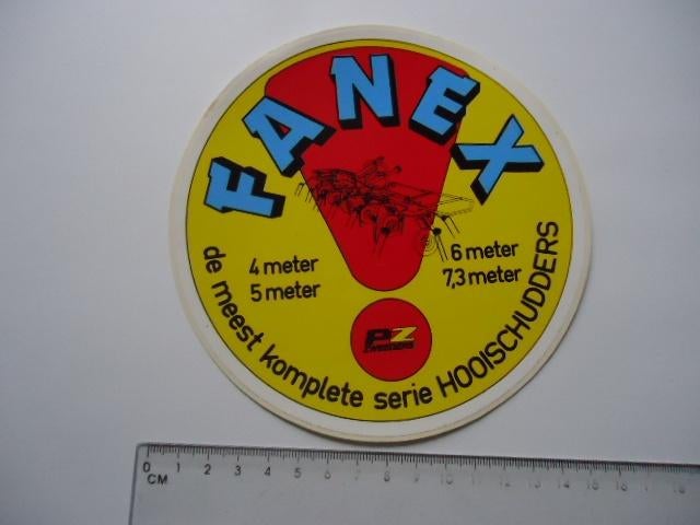 sticker oud PZ Zweegers FANEX hooischudder machine landbouw, Verzenden, Zo goed als nieuw, Bedrijf of Vereniging