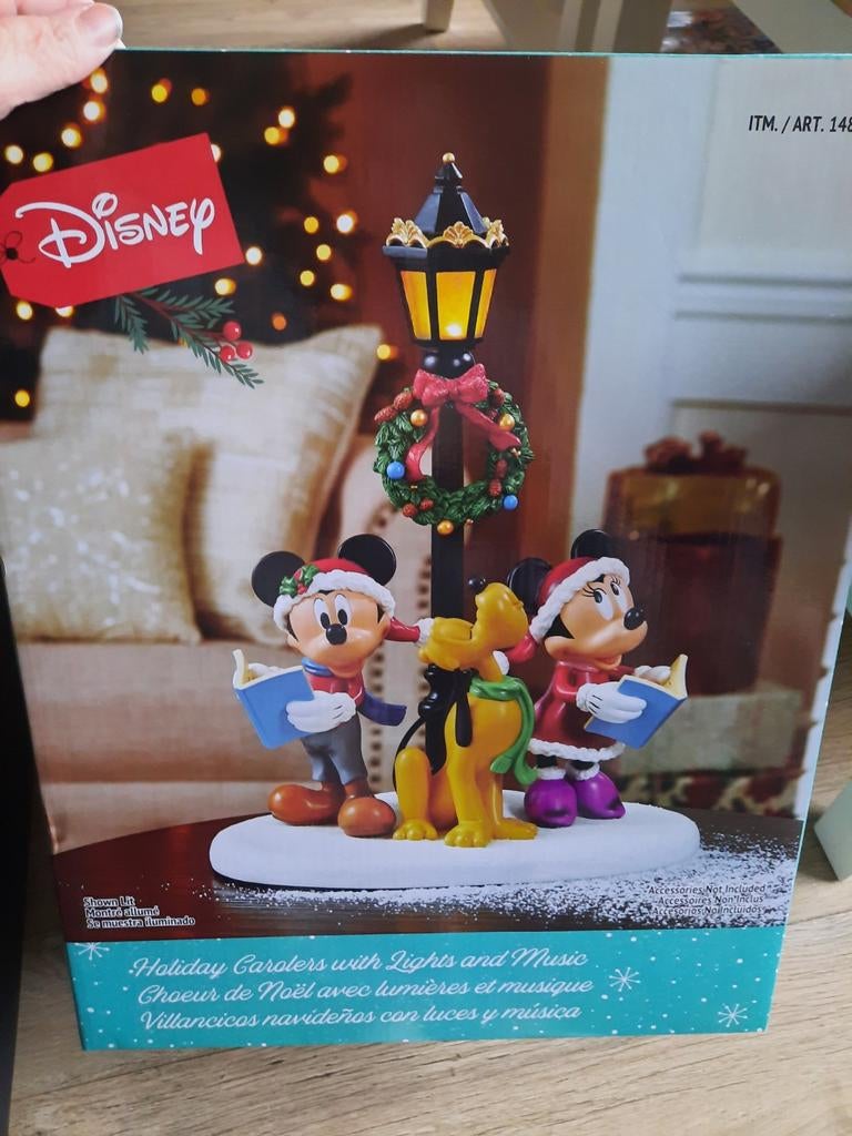 Disney Holiday Carolers met licht en geluid, Verzamelen, Disney, Ophalen of Verzenden, Mickey Mouse, Beeldje of Figuurtje