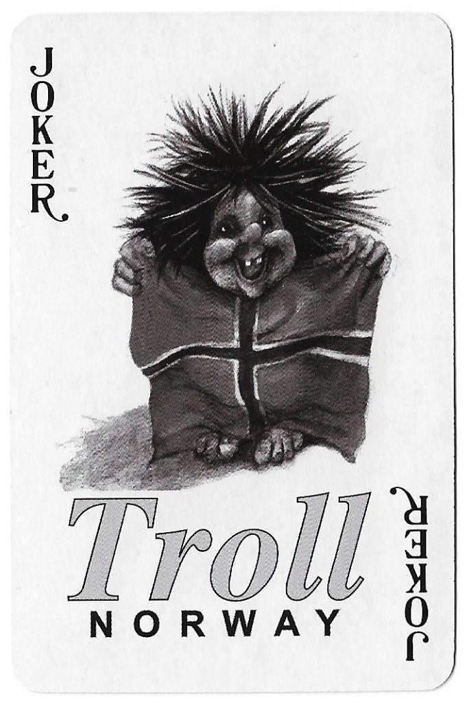 1 aparte Troll joker Noorwegen, Verzamelen, Speelkaarten, Jokers en Kwartetten, Ophalen of Verzenden, Zo goed als nieuw, Speelkaart(en)