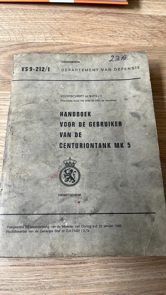 Handboek voor de gebruiker van de centuriontank MK5, Ophalen of Verzenden