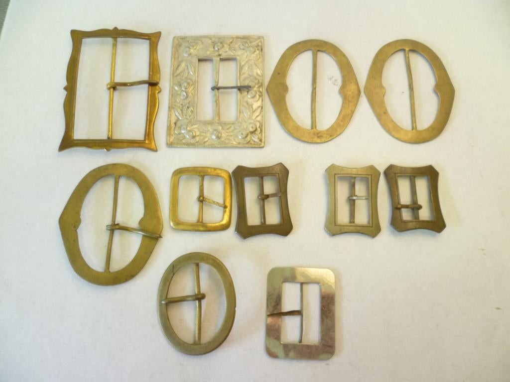 11 Antieke Gespen grootste 12x9cm., Antiek en Kunst, Ophalen of Verzenden