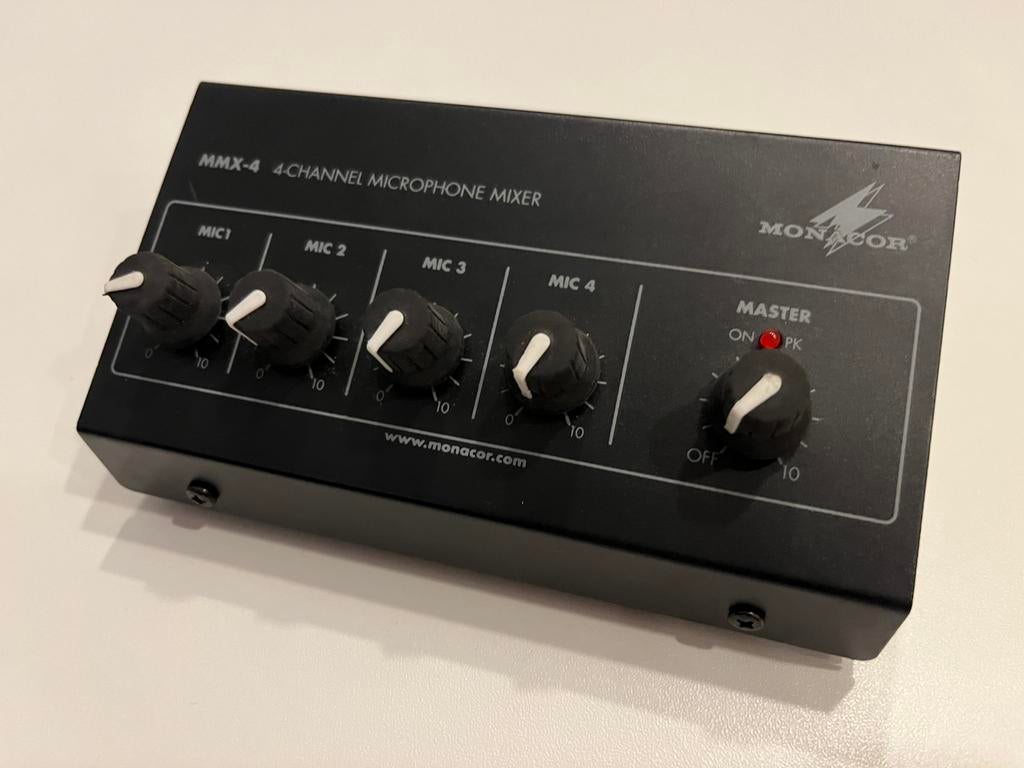 Monacor MMX4 microfoon mixer, Ophalen of Verzenden, Zo goed als nieuw