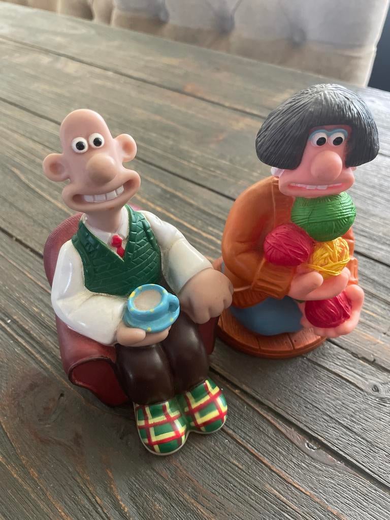 Wallace & Gromit en Mrs. Mulch beeldjes (1989), Verzamelen, Ophalen of Verzenden, Gebruikt
