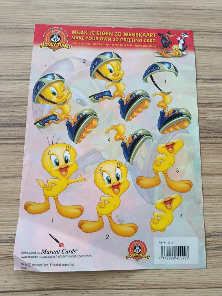 Looney tunes Knipvellen,, Hobby en Vrije tijd, Kaarten | Zelf maken, Verzenden, Nieuw, Disney, Knipvel