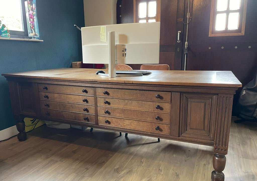Antiek houten vinted Bureau, Huis en Inrichting, Bureaus, Ophalen