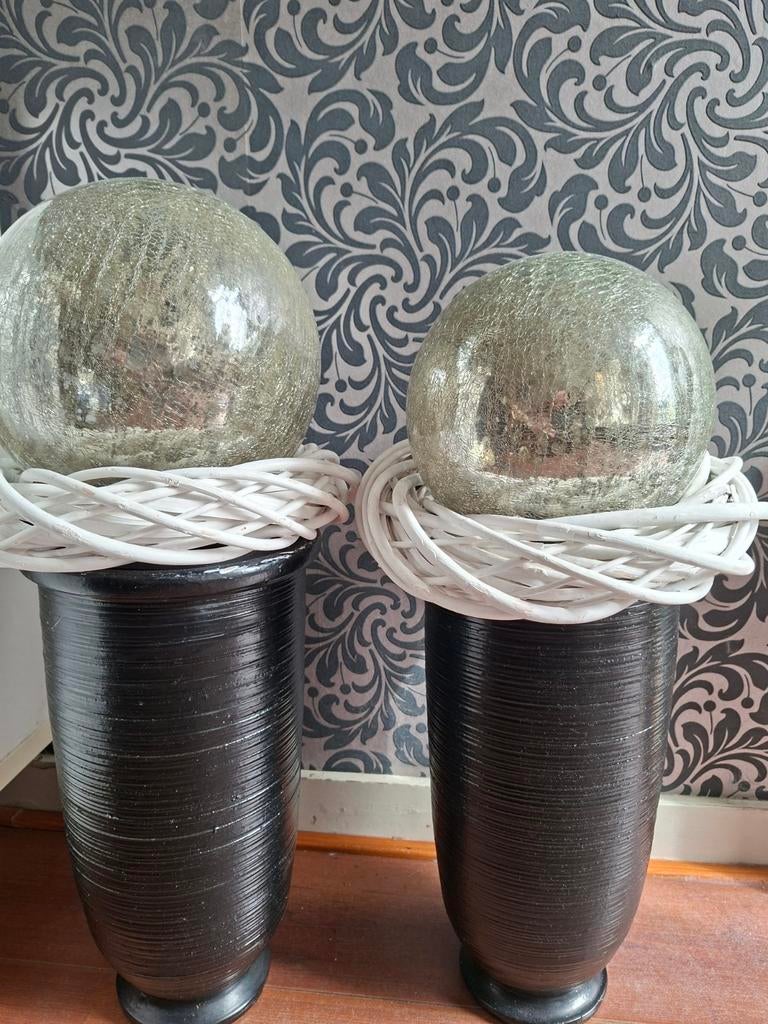 2 mooie vazen inclusief.decoratie 64 cm hoog., Ophalen, Zo goed als nieuw