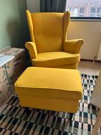 IKEA Strandmon Fauteuil met Voetenbank - Geel, Ophalen, Gebruikt, Stof, 75 tot 100 cm