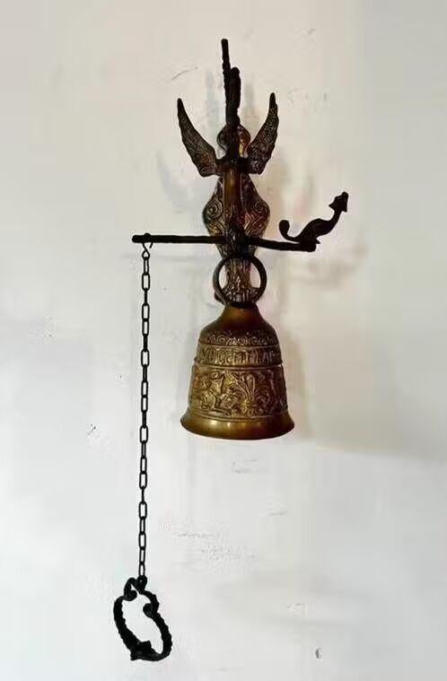 Kloosterbel - Brons - 1927 - Met trekketting, Antiek en Kunst, Ophalen