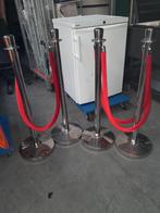 Afzetpalen met rood koord - Set van 4, Ophalen, Gebruikt, Versiering, Overige