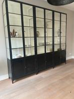 Old Basics stalen vitrinekast – antraciet, Ophalen, Met deur(en), 200 cm of meer, Zo goed als nieuw