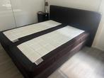 Auping boxspring 2.10 x 1.80, Ophalen, Gebruikt, Bruin, 210 cm