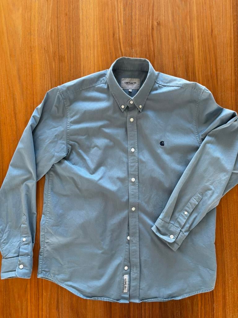 Carhartt overhemd maat L, Ophalen of Verzenden, Zo goed als nieuw, Blauw