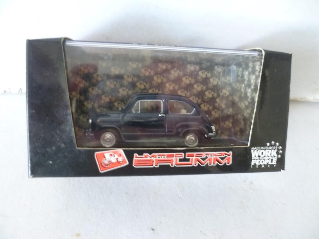 Brumm Fiat 600 D Fanaloni 1965 Bleu Scuro 456 1:43 auto, Hobby en Vrije tijd, Modelauto's | 1:43, Ophalen of Verzenden, Nieuw