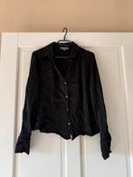 Zwarte satijnen blouse Primark, Kleding | Dames, Ophalen of Verzenden, Gedragen, Maat 38/40 (M), Zwart