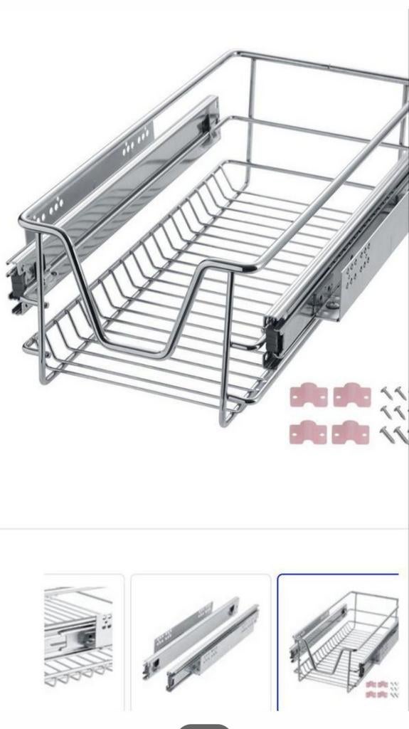 Telescopische lade voor de keuken. Nieuw, Wit, Nieuw, Minder dan 100 cm, 25 tot 50 cm