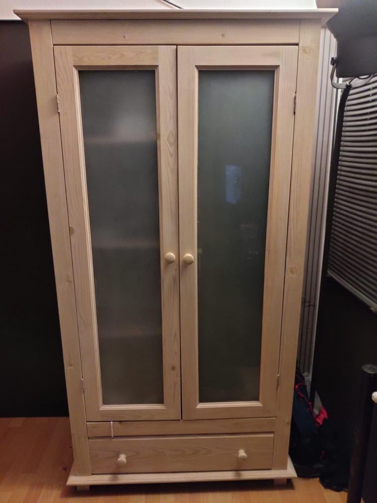 Massief houten kledingkast, Huis en Inrichting, Ophalen, Gebruikt, 50 tot 100 cm, Met lade(s)