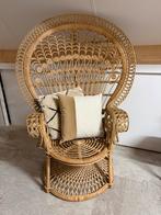 Pauwenstoel rotan vintage fauteuil, Ophalen, Bruin, Riet of Rotan, Zo goed als nieuw