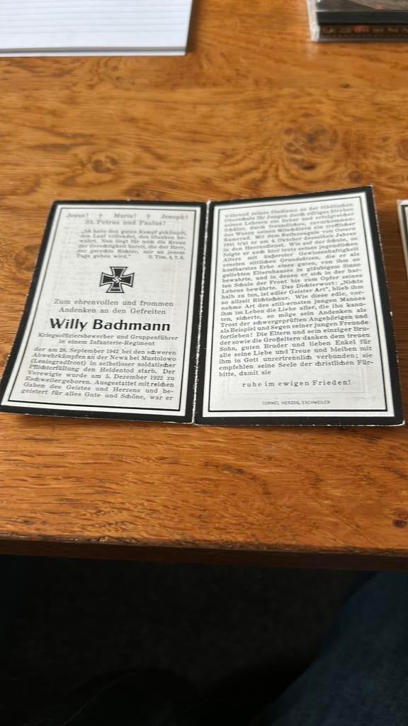 4 bidprentjes Duitse Soldaten WO2, Ophalen of Verzenden