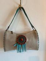 Bohemian leren tasje Machine by Bassico, Beige, Machine by Bassico, Ophalen of Verzenden, Zo goed als nieuw