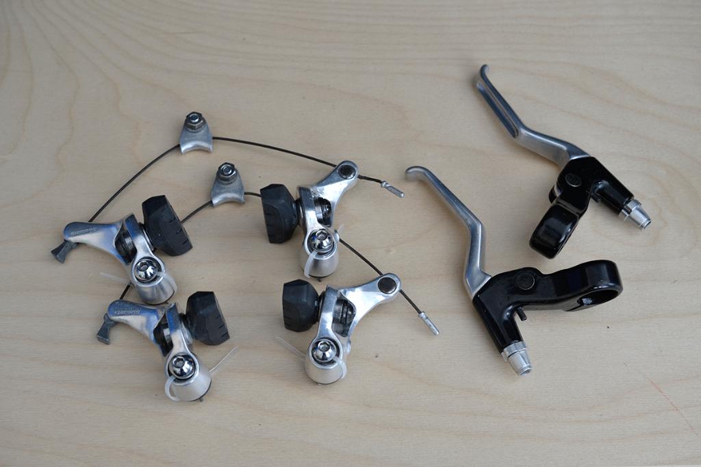 MTB cantilever remset + remhendels velgremmen, Fietsen en Brommers, Fietsonderdelen, Gebruikt, Overige typen, Shimano, Mountainbike