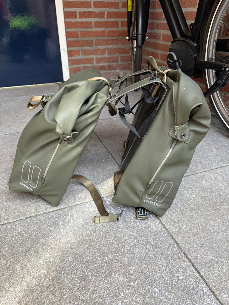 Mooie dubbele fiets tas, Ophalen, Gebruikt