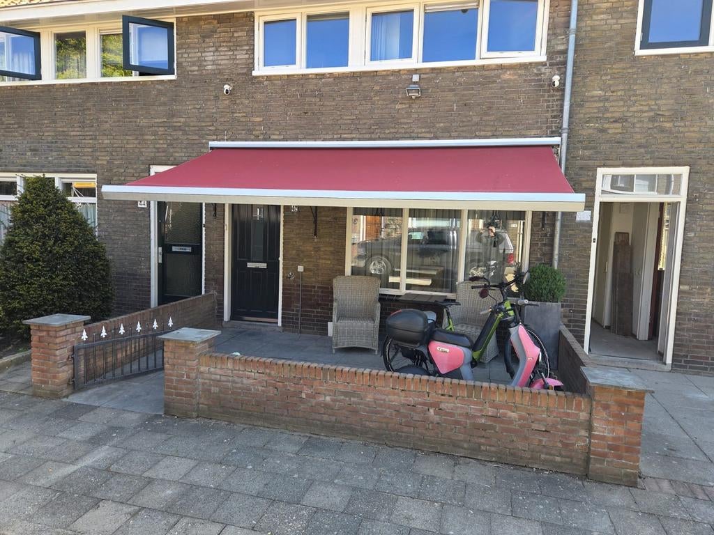 Electrische zonnescherm 5 meter breed, Tuin en Terras, Ophalen, Gebruikt, 450 cm of meer, 150 tot 300 cm