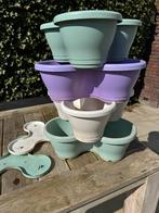 Elho Corsica Vertical Garden bloempotten stapelbaar, Tuin en Terras, Bloembakken en Plantenbakken, Kunststof, Gebruikt, Ophalen of Verzenden