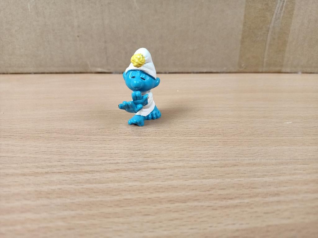 slaapwandelaar (geel) smurf - vintage Peyo Schleich, Ophalen, Gebruikt, Overige Smurfen, Poppetje, Figuurtje of Knuffel