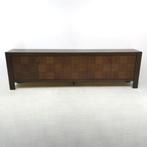 Brutalist dressoir van Frans Defour 280 cm 70's design, Ophalen, Gebruikt, Met deur(en), Teakhout