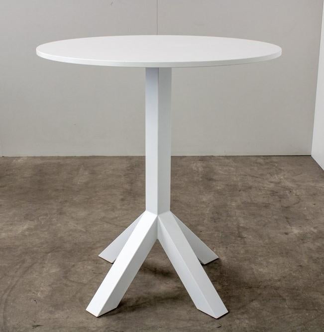 2 Gispen Dukdalf design statafels, strak wit, rond, zgan, Ophalen, Zo goed als nieuw