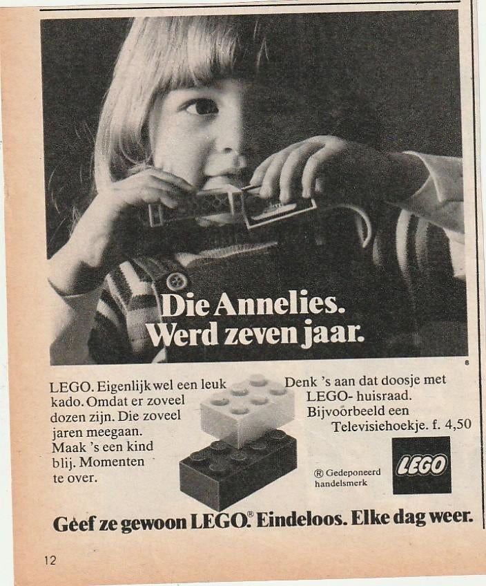 Retro reclame 1975 Lego speelgoed Annelies krijgt cadeautje, Verzenden, Overige typen