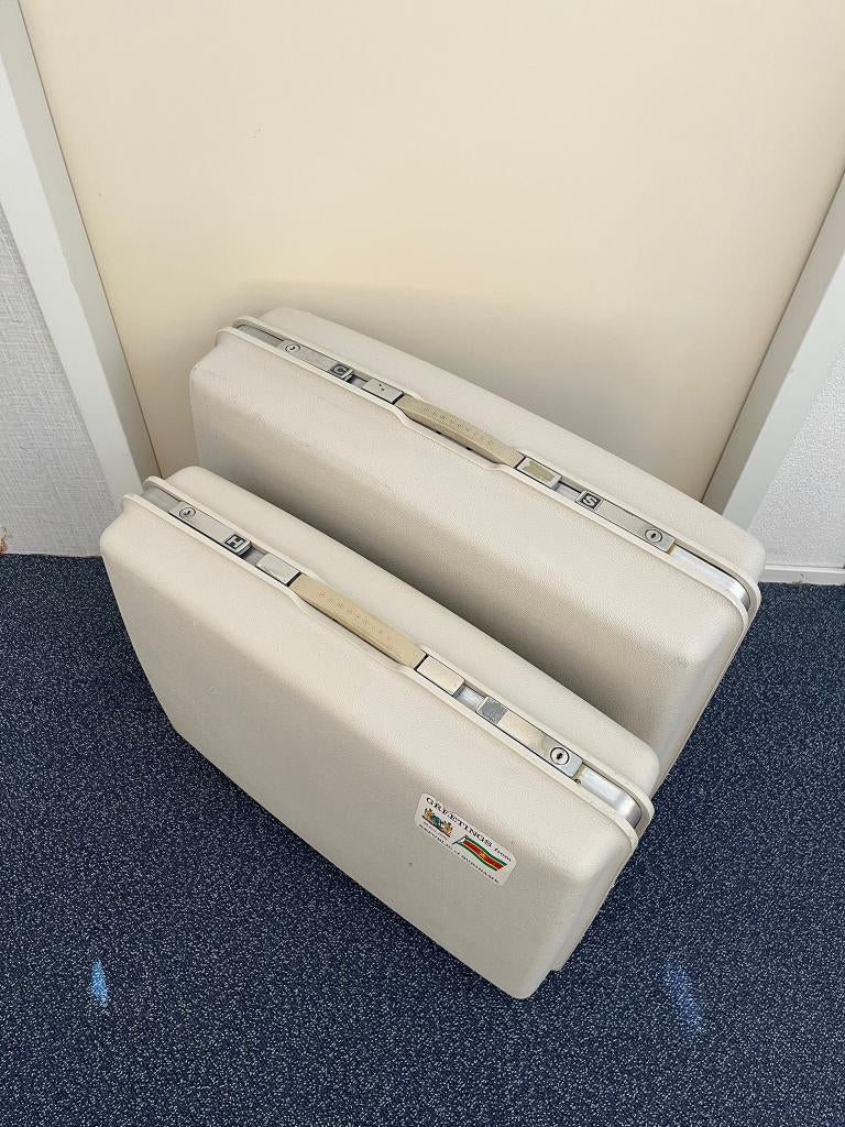 2 vintage  Samsonite  koffers (jaren’70), Gebruikt, Hard kunststof, 45 tot 55 cm, Slot