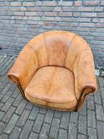 Chesterfield schapenleren fauteuil - Gebruikt met karakter, Gebruikt, Bruin, Chesterfield, Leer