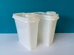 2 Tupperware bussen wit/transparant 7,5x14x16cm, Ophalen of Verzenden, Gebruikt, Wit, Bus of Trommel
