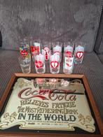 Coca cola glazen & spiegel, Ophalen, Zo goed als nieuw, Gebruiksvoorwerp