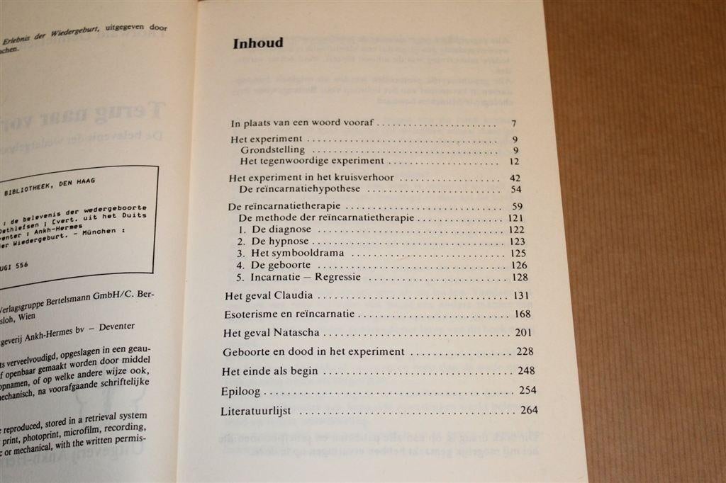 Terug naar Vorige Levens — Hypnosetherapie van Dethlefsen, Ophalen of Verzenden, Gelezen, Overige onderwerpen, Achtergrond en Informatie