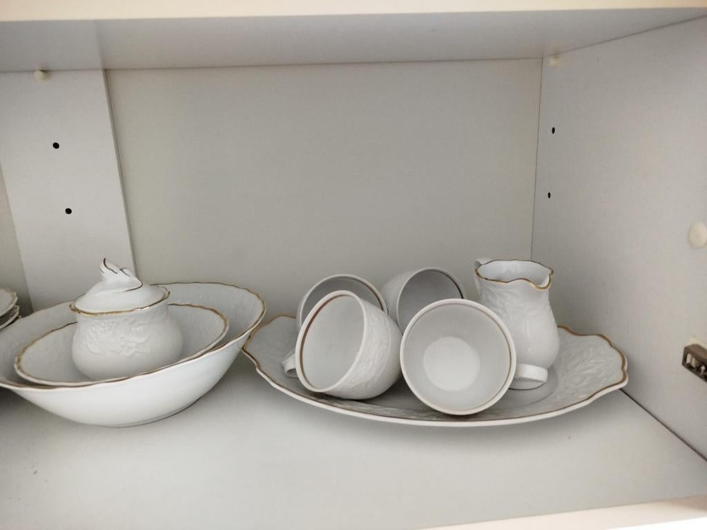 Mitterteich Bavaria Servies - Wit met Gouden Rand, Ophalen, Zo goed als nieuw, Overige stijlen, Porselein