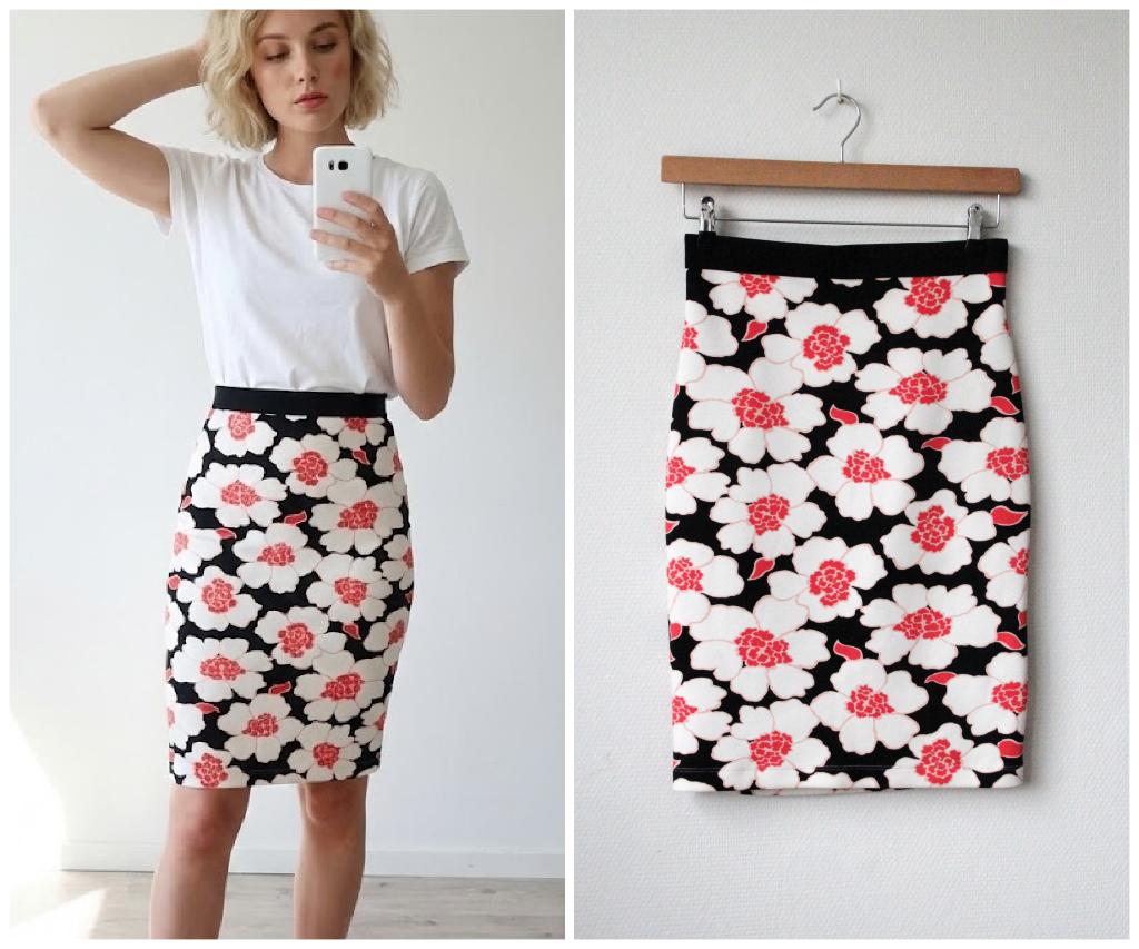 Kyra & Ko - prachtige rok / zwart wit met bloemen / maat S, Kleding | Dames, Rokken, Verzenden, Wit, Zo goed als nieuw, Kyra & Ko