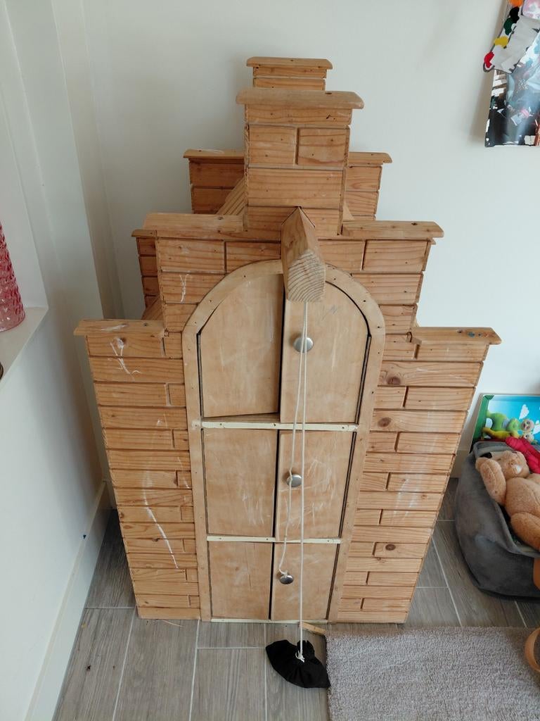Houten grachtenpand speelhuisje/kast, Kinderen en Baby's, Speelgoed | Poppenhuizen, Ophalen, Gebruikt