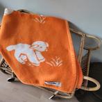 Aabe oranje retro kinderdeken dralon, Ophalen of Verzenden, Gebruikt, 100 cm of meer, Deken