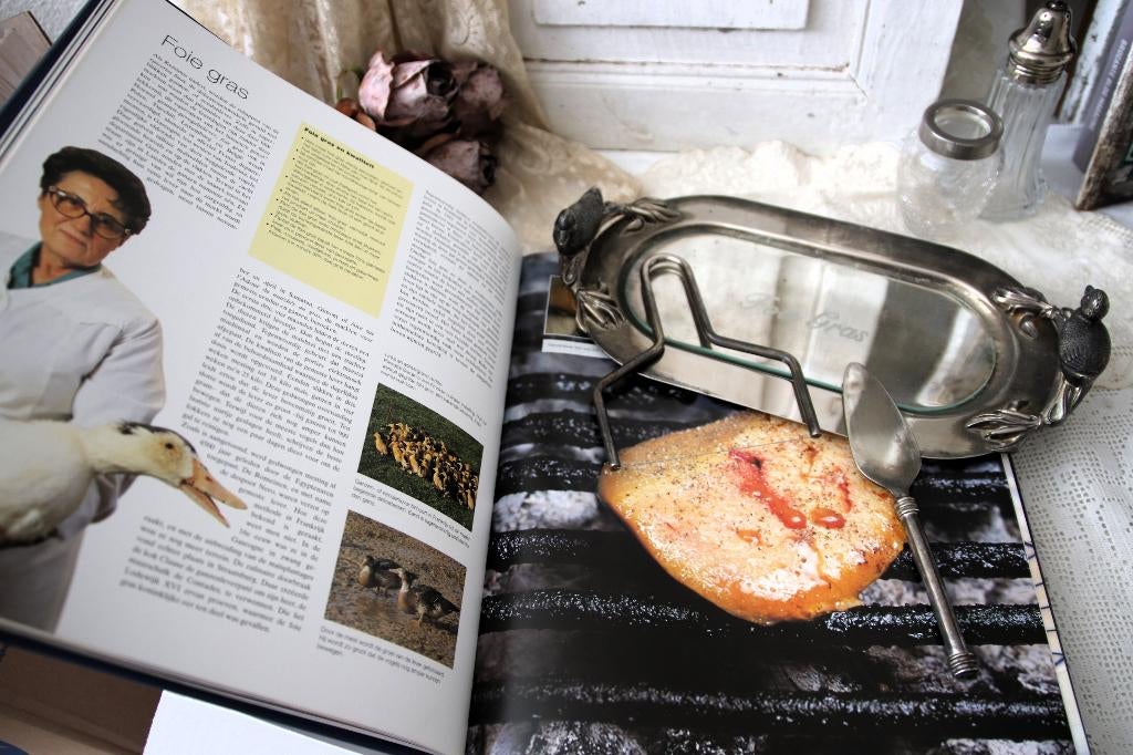 Serveerschaal foie gras dienblad, snijder, lepel  'PiFrance, Ophalen of Verzenden