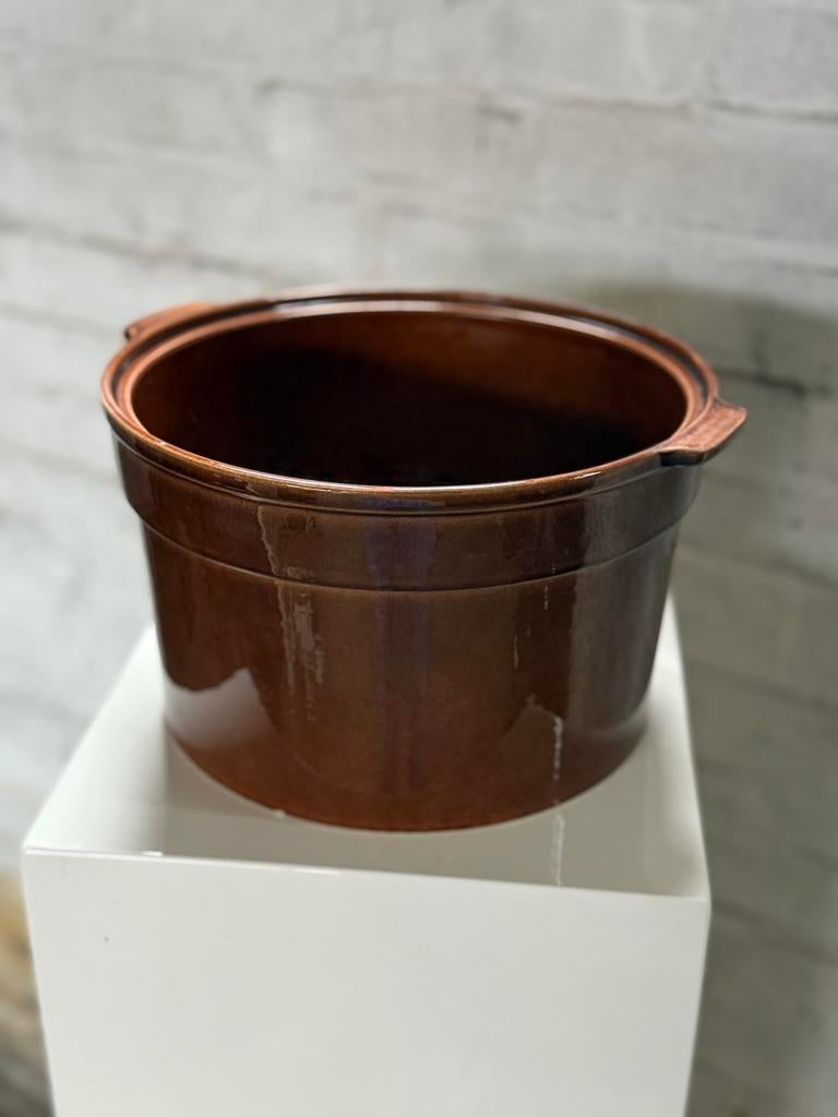 Vintage West germany Aardewerk Pot - Bruin, Ophalen