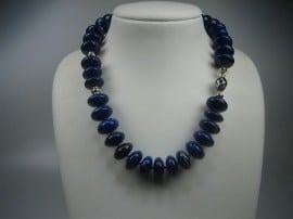 Antieke Lapis-Lazuli collier met gouden tussen stukken, Verzenden, Goud, Ketting, Met edelsteen