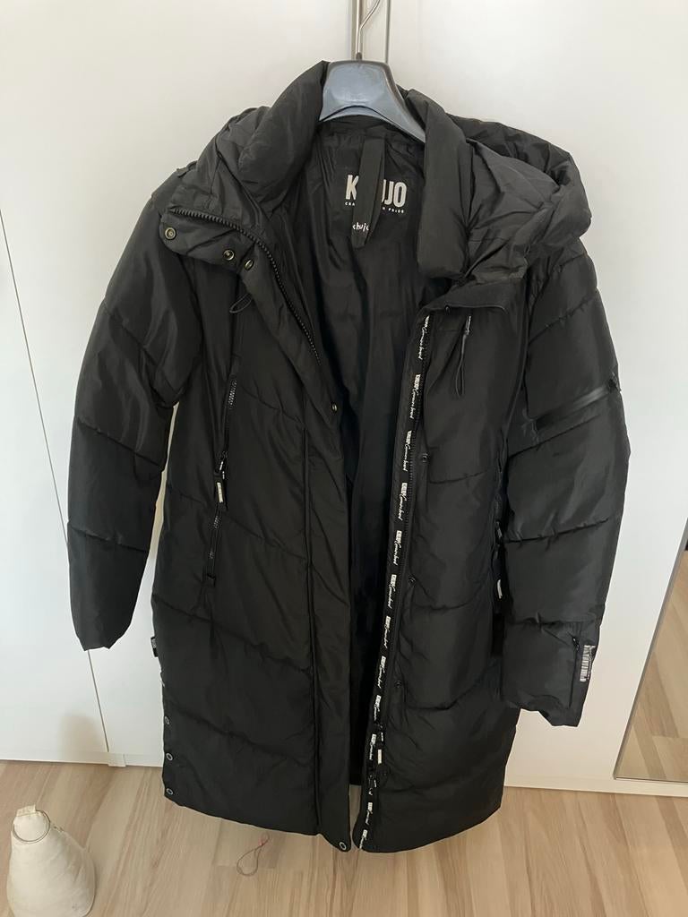 Khujo Winterjas Zwart - Warme Lange Pufferjas, Ophalen, Zo goed als nieuw, Maat 46/48 (XL) of groter, Zwart