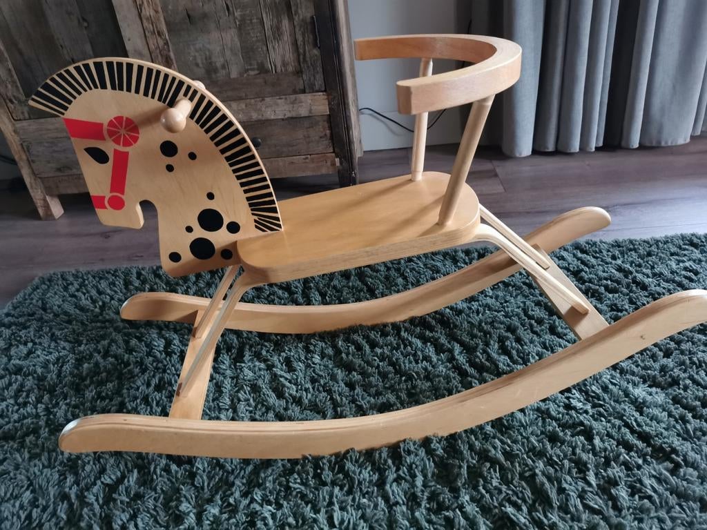 Houten hobbelpaard, Kinderen en Baby's, Speelgoed | Hobbelfiguren, Ophalen, Zo goed als nieuw